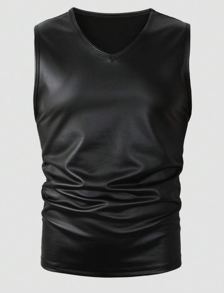 Men's Solid Color V-Neck Sleeveless Casual Versatile Tank Top, Summer Men's